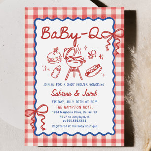 Invitación de fiesta de baby shower de BaBy-Q dibu