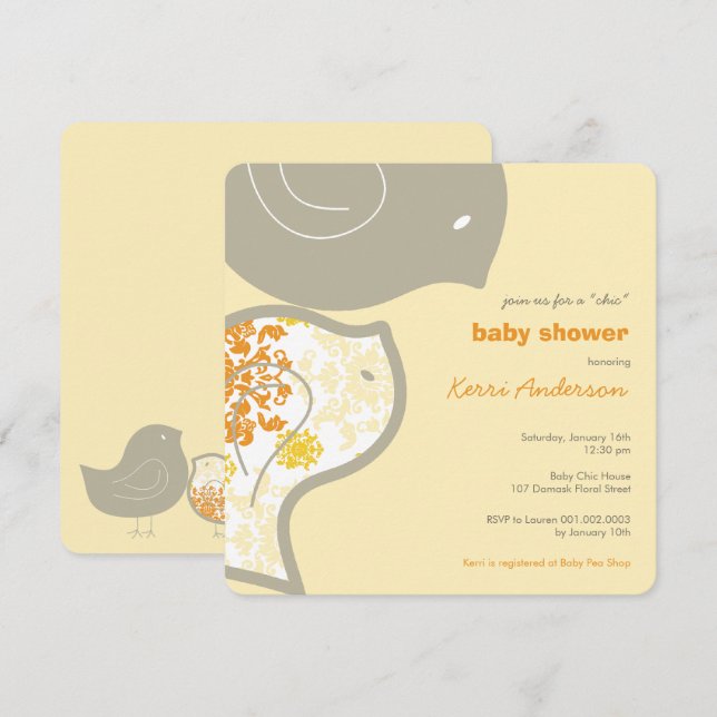 Invitación de Fiesta de Baby Shower de chicles de  (Anverso / Reverso)