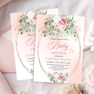 Invitación de fiesta de baby shower de niña Pretty