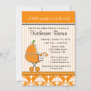 Invitación de fiesta de baby shower de pequeña cal