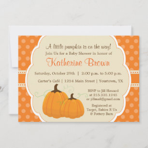 Invitación de fiesta de baby shower de pequeña cal