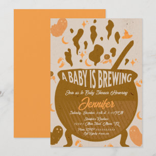 Invitación de fiesta de baby shower Retro Baby is