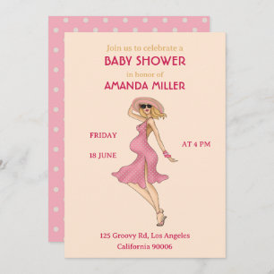 Invitación de fiesta de Baby Shower rubia mami ret