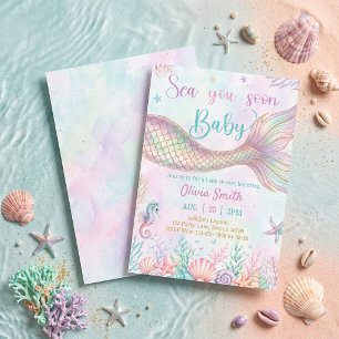 Invitación de fiesta de baby shower Sea You Soon