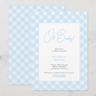 Invitación de fiesta de baby shower simple de niño