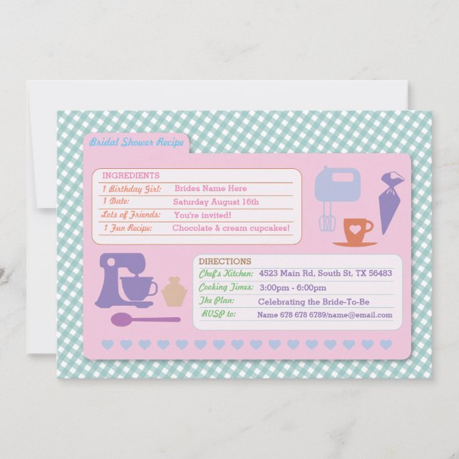 Invitación de Fiesta de Bake con tarjeta de refrig (Anverso)