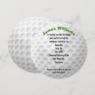 Invitación de Fiesta de Ball de golf Birthday