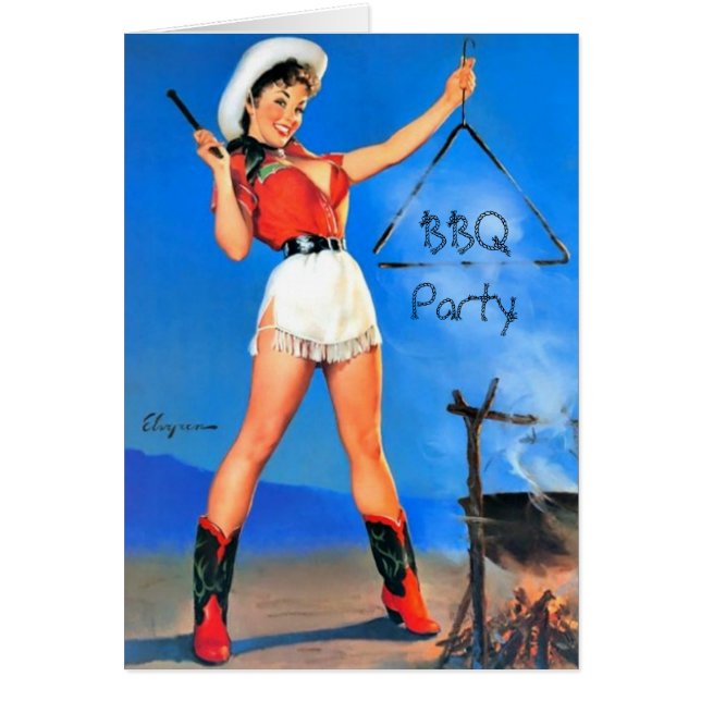 Invitación de Fiesta de barbacoa de época (Frente)