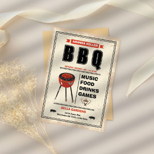 Invitación de fiesta de barbacoa de época