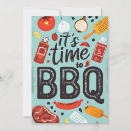 Invitación de fiesta de barbacoa en el patio trase