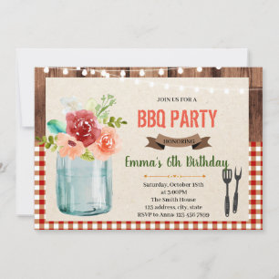Invitación de fiesta de barbacoa para el jardín de