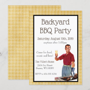 Invitación de fiesta de barbacoa retro