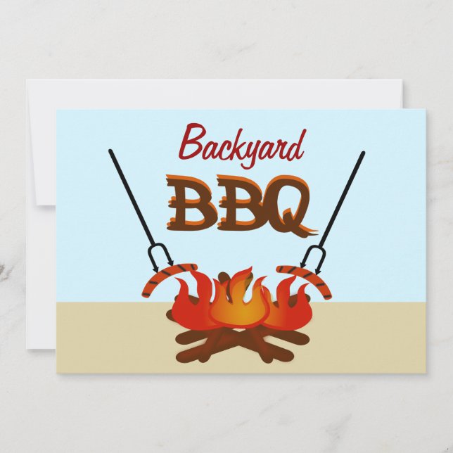 Invitación de fiesta de BBQ Backyard (Anverso)