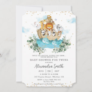Invitación de Fiesta de Bebé de Arca de Noé para G