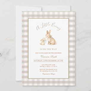 Invitación de fiesta de bebé de conejito beige neu