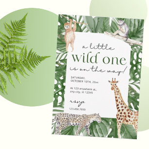 Invitación de fiesta de bebé Safari Wild One Temát