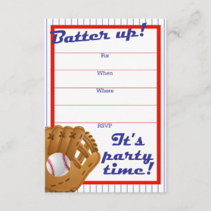 Invitación de Fiesta de Béisbol Batter Up
