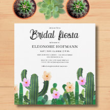 Invitación de Fiesta de Boda de flores de Cacti