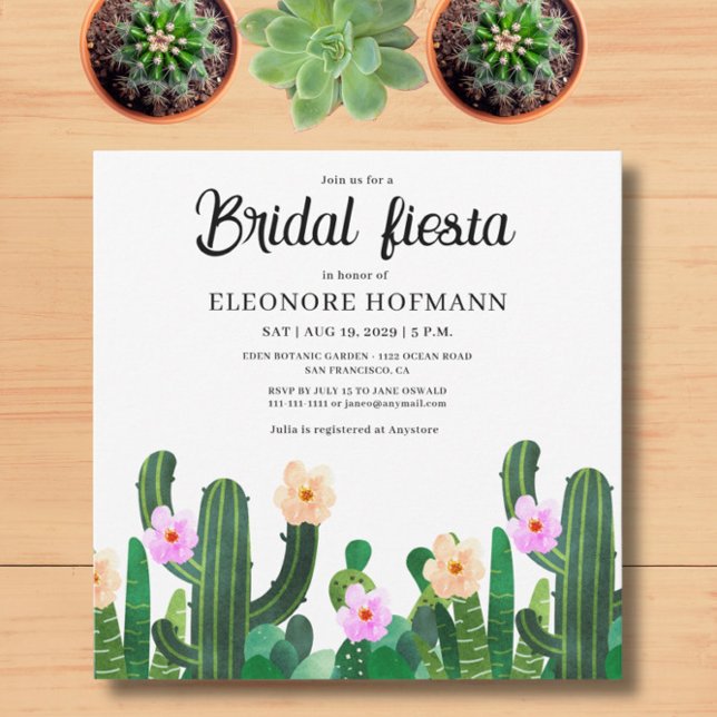 Invitación de Fiesta de Boda de flores de Cacti (Subido por el creador)