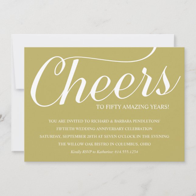Invitación de fiesta de bodas de oro 50 aniversari (Anverso)