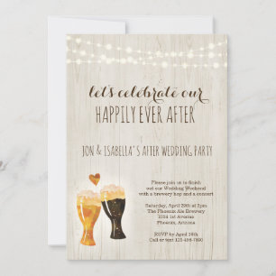 Invitación de fiesta de bodas posterior en cervece