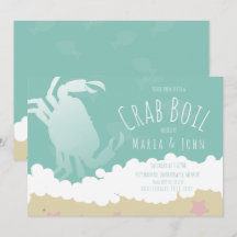 Invitación de Fiesta de Boil de Cangrejo Blanco Ar