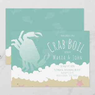 Invitación de Fiesta de Boil de Cangrejo Blanco Ar
