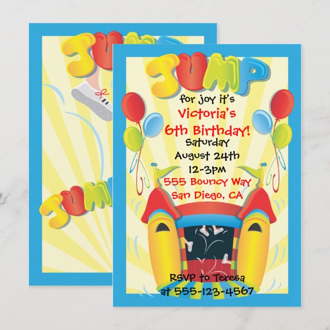 Invitación de fiesta de Bonza House BIrthday (Anverso / Reverso)