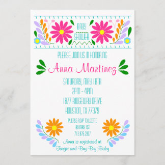 Invitación de Fiesta de Bordado Mexicano Tradicion