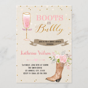 invitación de fiesta de botas y burbujas