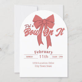 Invitación de fiesta de Bow Rosado - Cumpleaños de