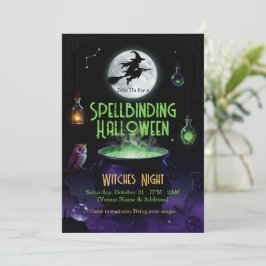 Invitación de fiesta de brujas de Halloween embruj