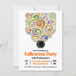 Invitación de fiesta de brujas de Halloween I