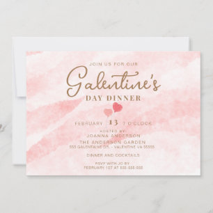 Invitación de fiesta de brunch de cena de Pink Gal