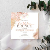 Invitación de fiesta de brunch de cumpleaños flora