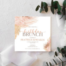 Invitación de fiesta de brunch de cumpleaños flora