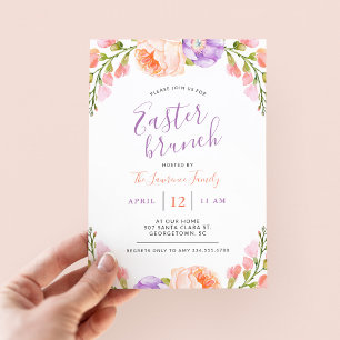 Invitación de fiesta de Brunch de Pascua Floral Wa