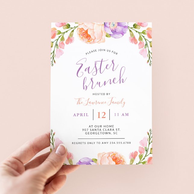 Invitación de fiesta de Brunch de Pascua Floral Wa (Subido por el creador)