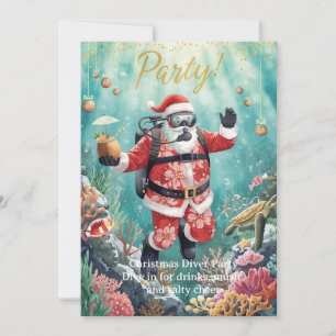 Invitación de fiesta de buzo de Navidad para buzos