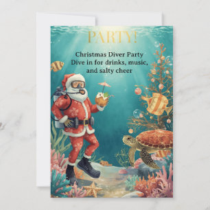 Invitación de fiesta de buzo de Navidad para buzos