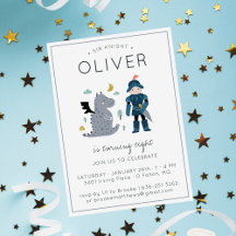 Invitación de fiesta de Caballeros y Dragones