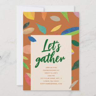 Invitación de fiesta de calabaza con caída de hoja