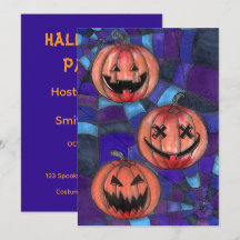 Invitación de fiesta de calabazas de Halloween esp