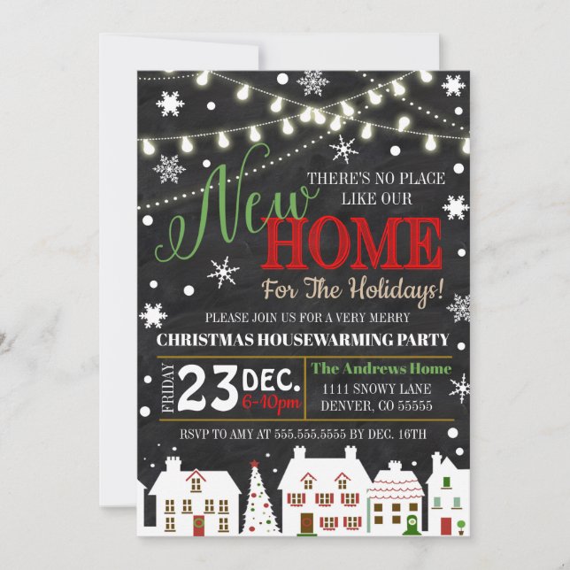 Invitación de fiesta de calentamiento de casa de v (Anverso)