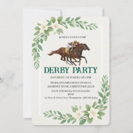 Invitación de fiesta de carreras de caballos Derby