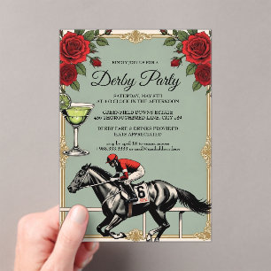 Invitación de fiesta de carreras de caballos Derby