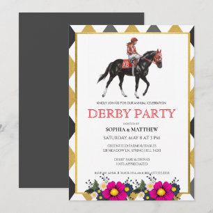 Invitación de fiesta de carreras de caballos Derby