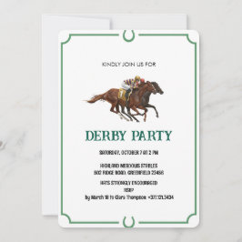 Invitación de fiesta de carreras de caballos Derby