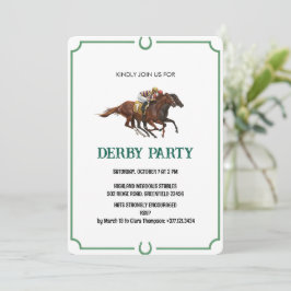 Invitación de fiesta de carreras de caballos Derby