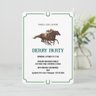 Invitación de fiesta de carreras de caballos Derby